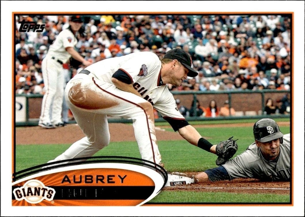 Aubrey Huff 2012 Topps #591 Baseball Trading Card - Front 2012 Topps Aubrey Huff #591 baseball trading card front