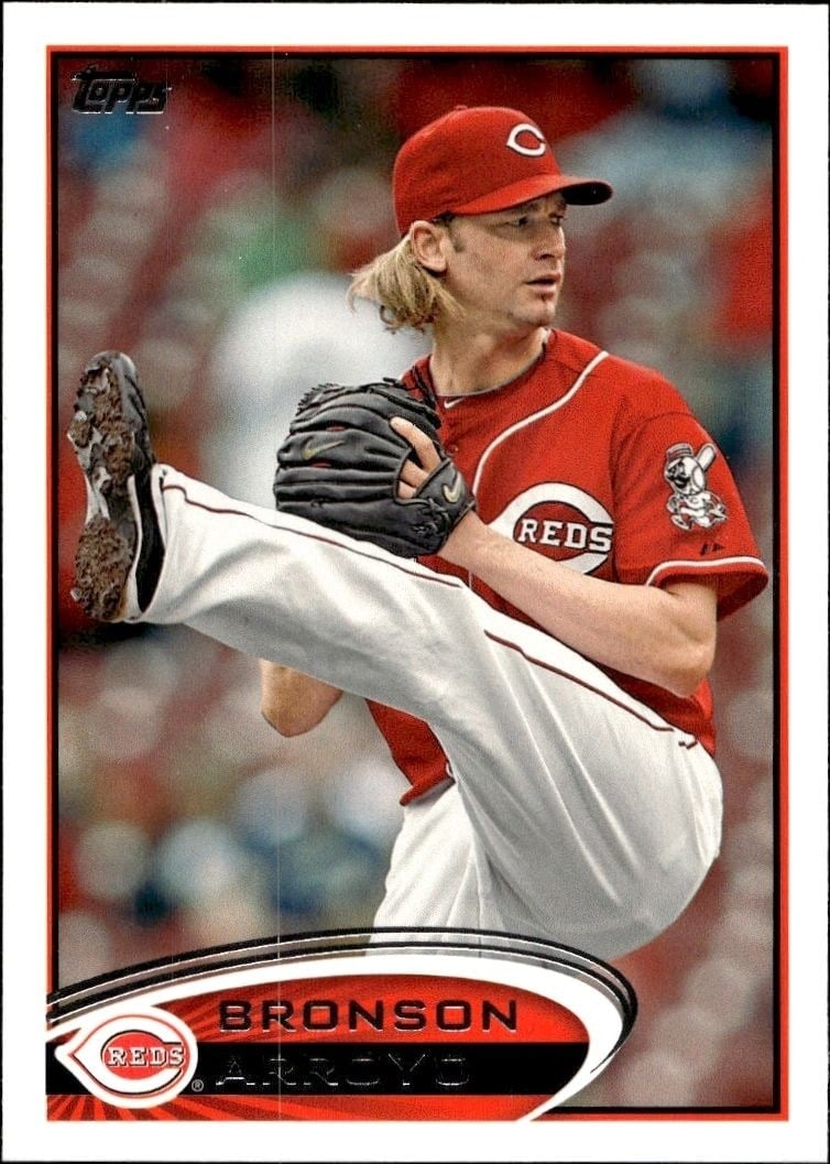 Bronson Arroyo 2012 Topps #403 Baseball Trading Card - Front 2012 Topps Bronson Arroyo #403 baseball trading card front