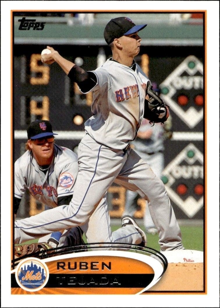 Ruben Tejada 2012 Topps #521 Baseball Trading Card - Front 2012 Topps Ruben Tejada #521 baseball trading card front