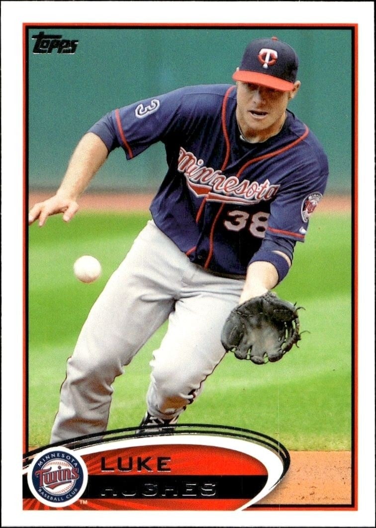 Luke Hughes 2012 Topps #529 Baseball Trading Card - Front 2012 Topps Luke Hughes #529 baseball trading card front