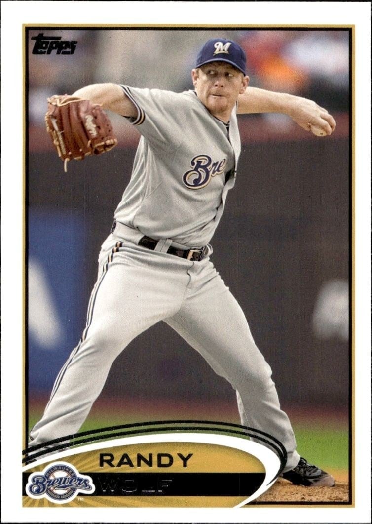 Randy Wolf 2012 Topps #545 Baseball Trading Card - Front 2012 Topps Randy Wolf #545 baseball trading card front