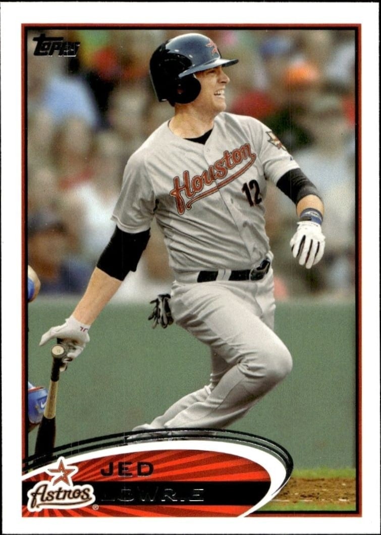 Jed Lowrie 2012 Topps #455 Baseball Trading Card - Front 2012 Topps Jed Lowrie #455 baseball trading card front