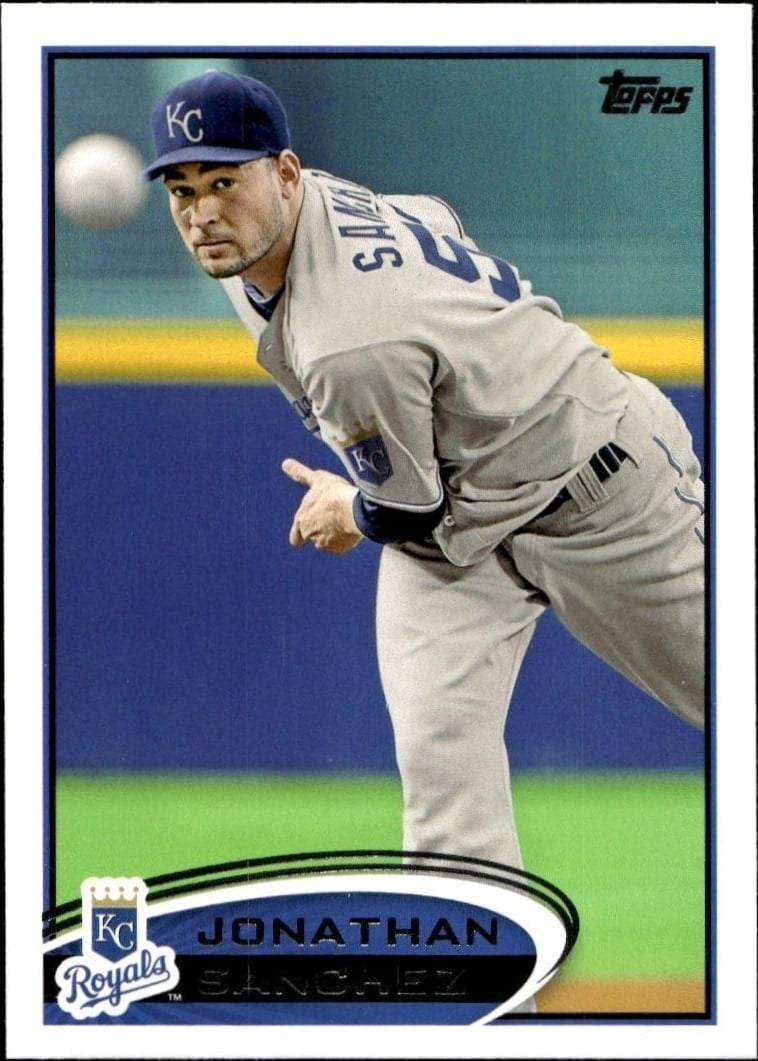 Jonathan Sanchez 2012 Topps #404 Baseball Trading Card - Front 2012 Topps Jonathan Sanchez #404 baseball trading card front