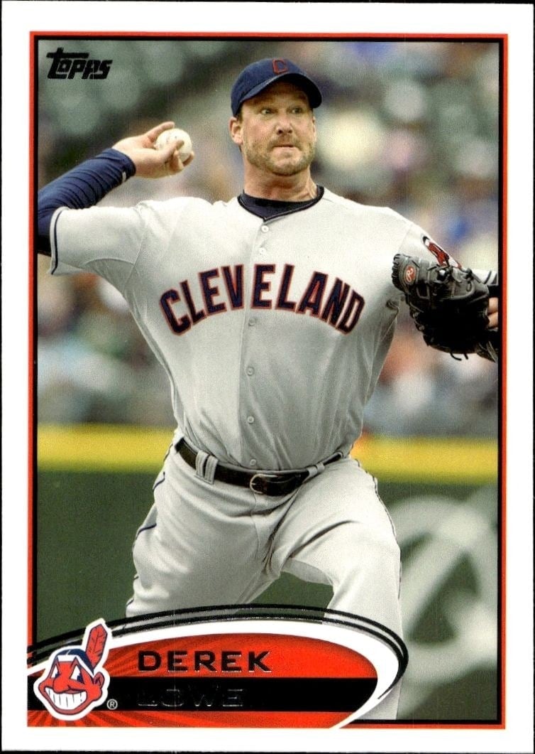 Derek Lowe 2012 Topps #638 Baseball Trading Card - Front 2012 Topps Derek Lowe #638 baseball trading card front