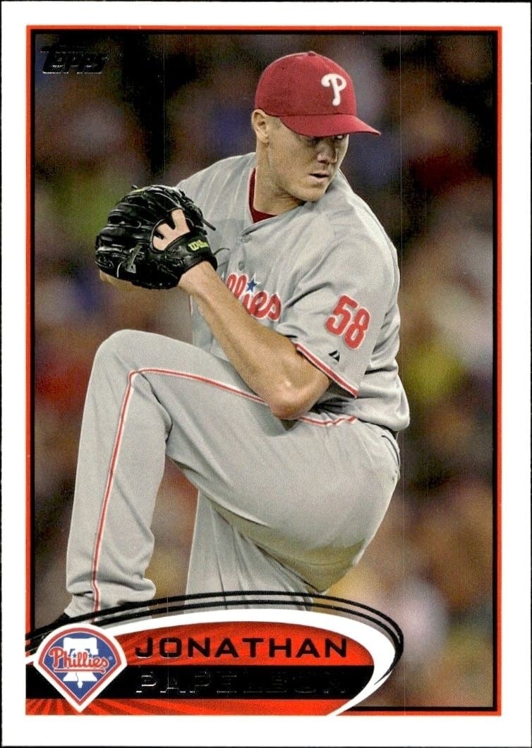 Jonathan Papelbon 2012 Topps #345 Baseball Trading Card - Front 2012 Topps Jonathan Papelbon #345 baseball trading card front