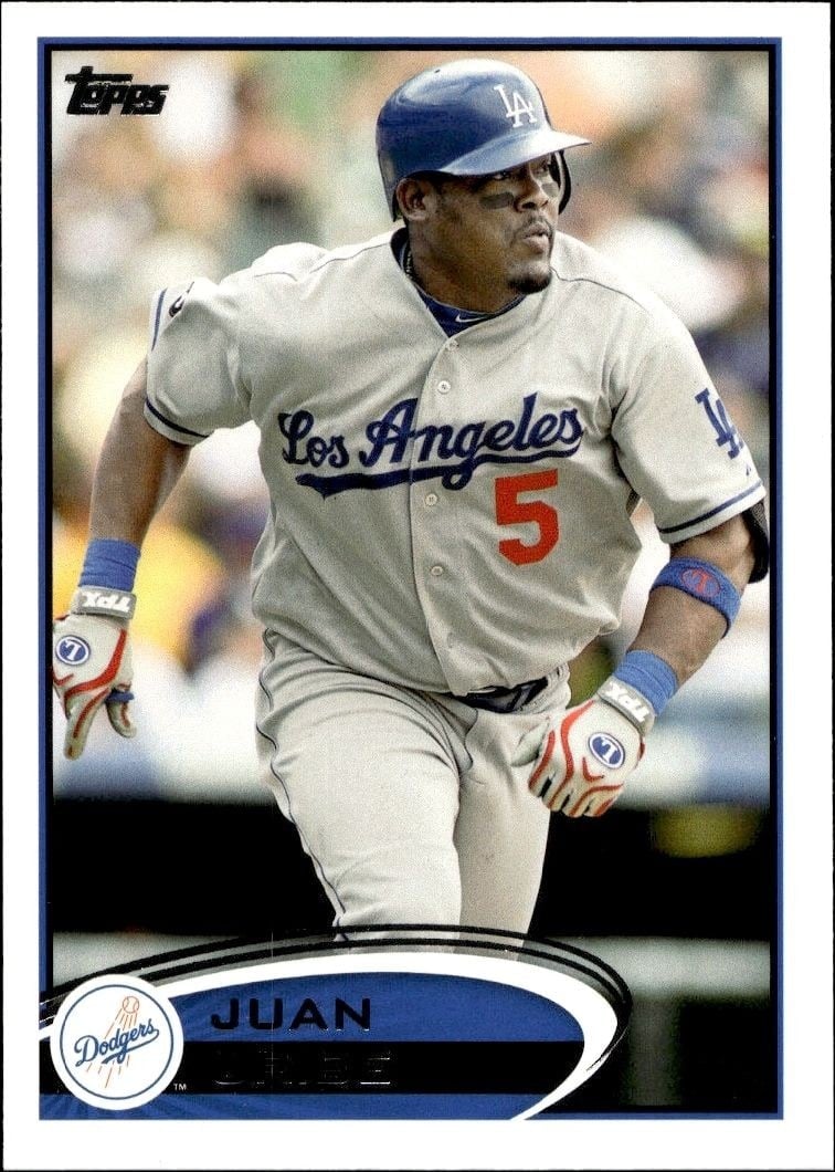 Juan Uribe 2012 Topps #438 Baseball Trading Card - Front 2012 Topps Juan Uribe #438 baseball trading card front