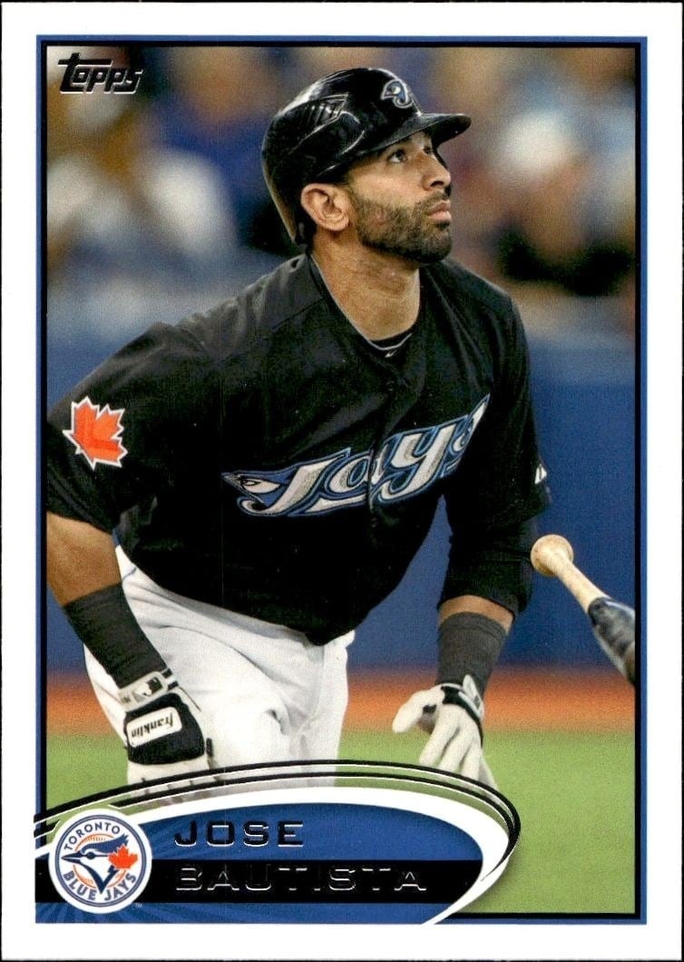 Jose Bautista 2012 Topps #100 Baseball Trading Card - Front 2012 Topps Jose Bautista #100 baseball trading card front