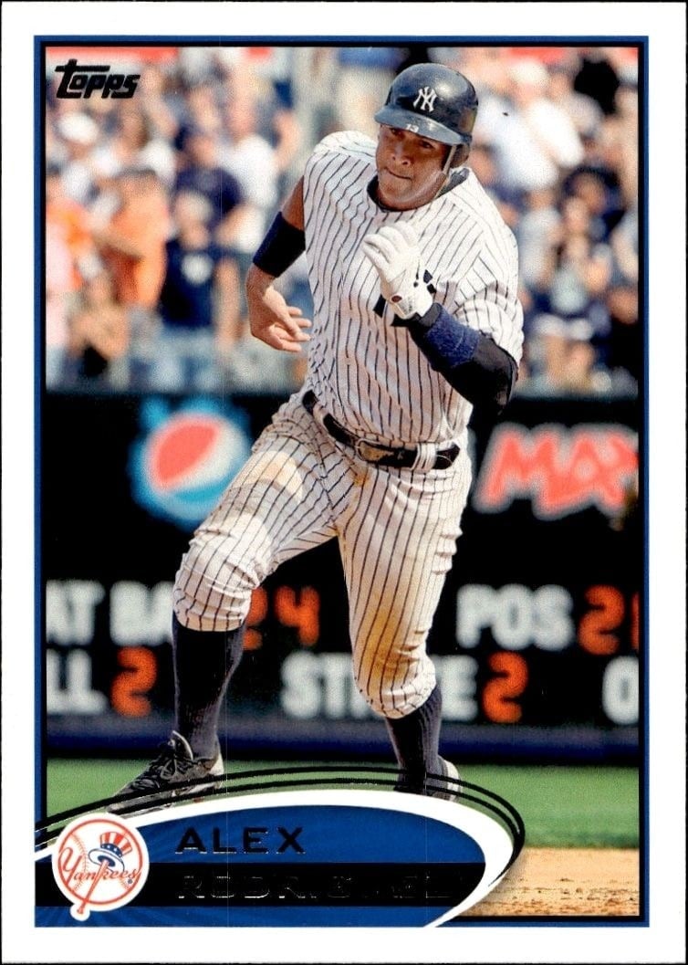 Alex Rodriguez 2012 Topps #500 Baseball Trading Card - Front 2012 Topps Alex Rodriguez #500 baseball trading card front