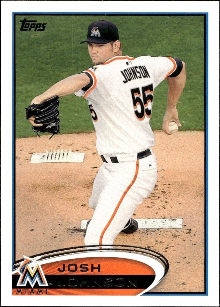 Josh Johnson 2012 Topps #543 Baseball Trading Card - Front 2012 Topps Josh Johnson #543 baseball trading card front