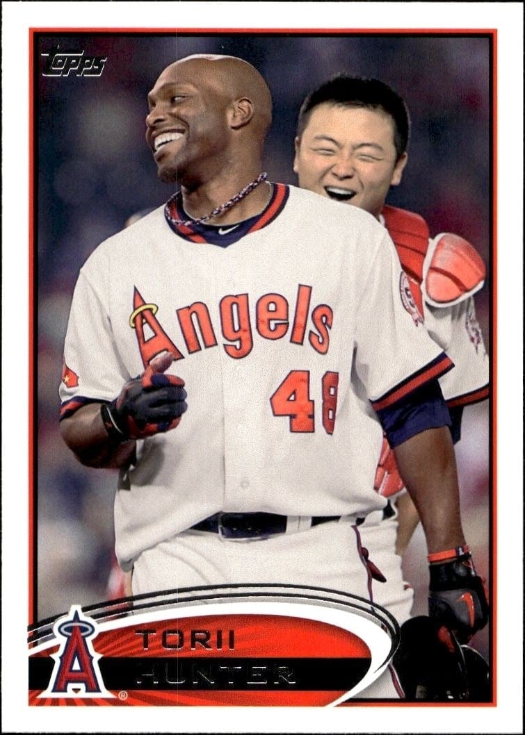 Torii Hunter 2012 Topps #407 Baseball Trading Card - Front 2012 Topps Torii Hunter #407 baseball trading card front
