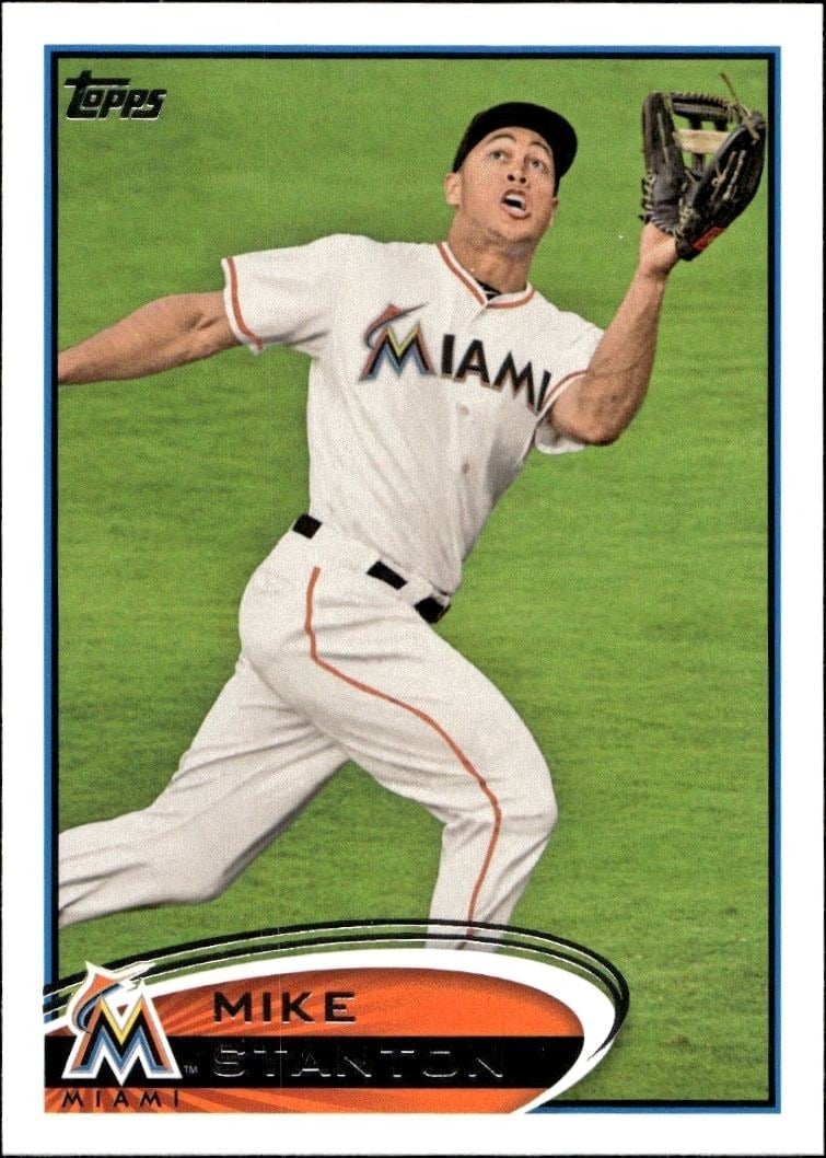 Mike Stanton 2012 Topps #567 Baseball Trading Card - Front 2012 Topps Mike Stanton #567 baseball trading card front