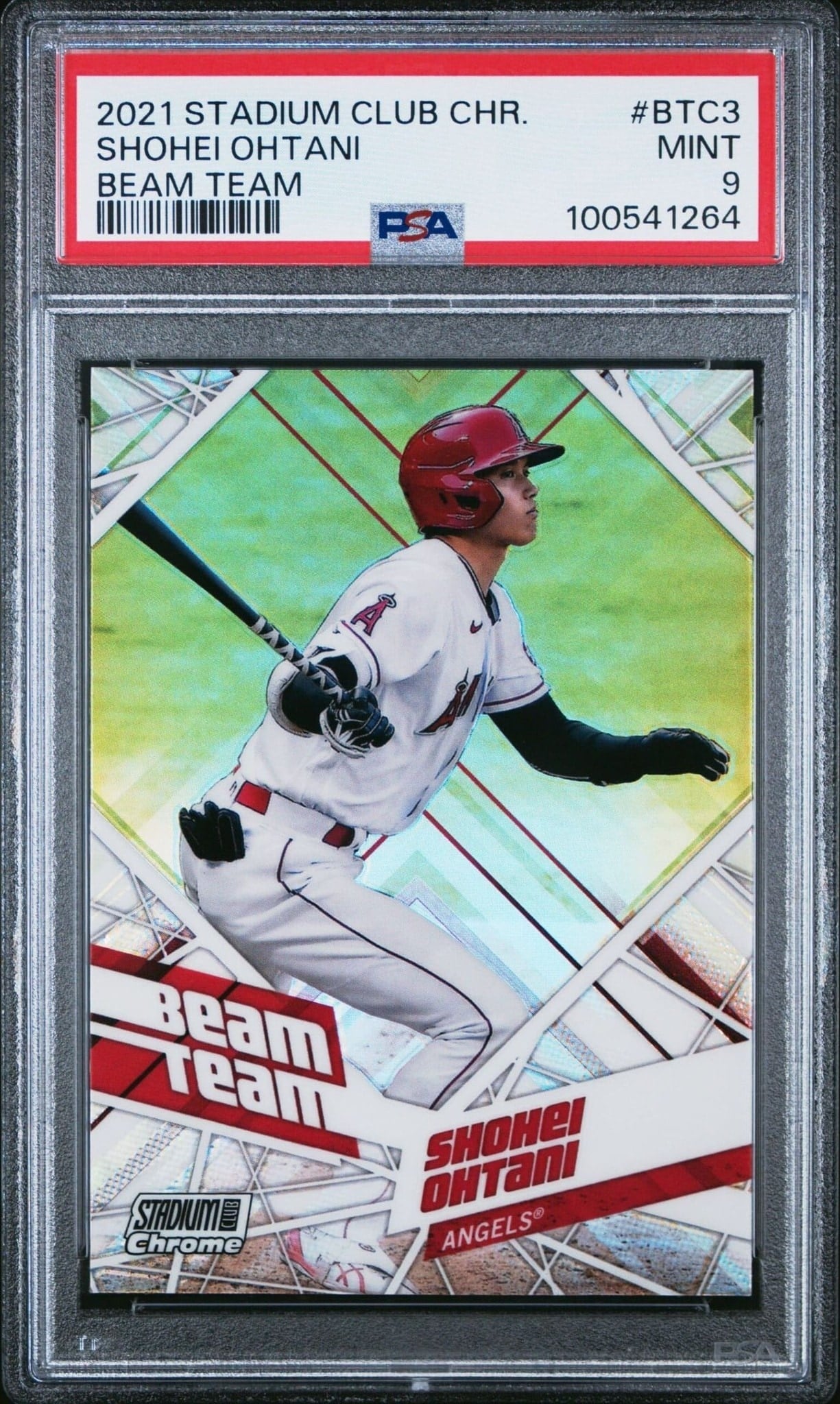 Shohei Ohtani 2021 Topps Stadium Club Chrome #BTC-3 Baseball Trading Card - Front 2021 Topps Stadium Club Chrome Shohei Ohtani #BTC-3 baseball trading card front