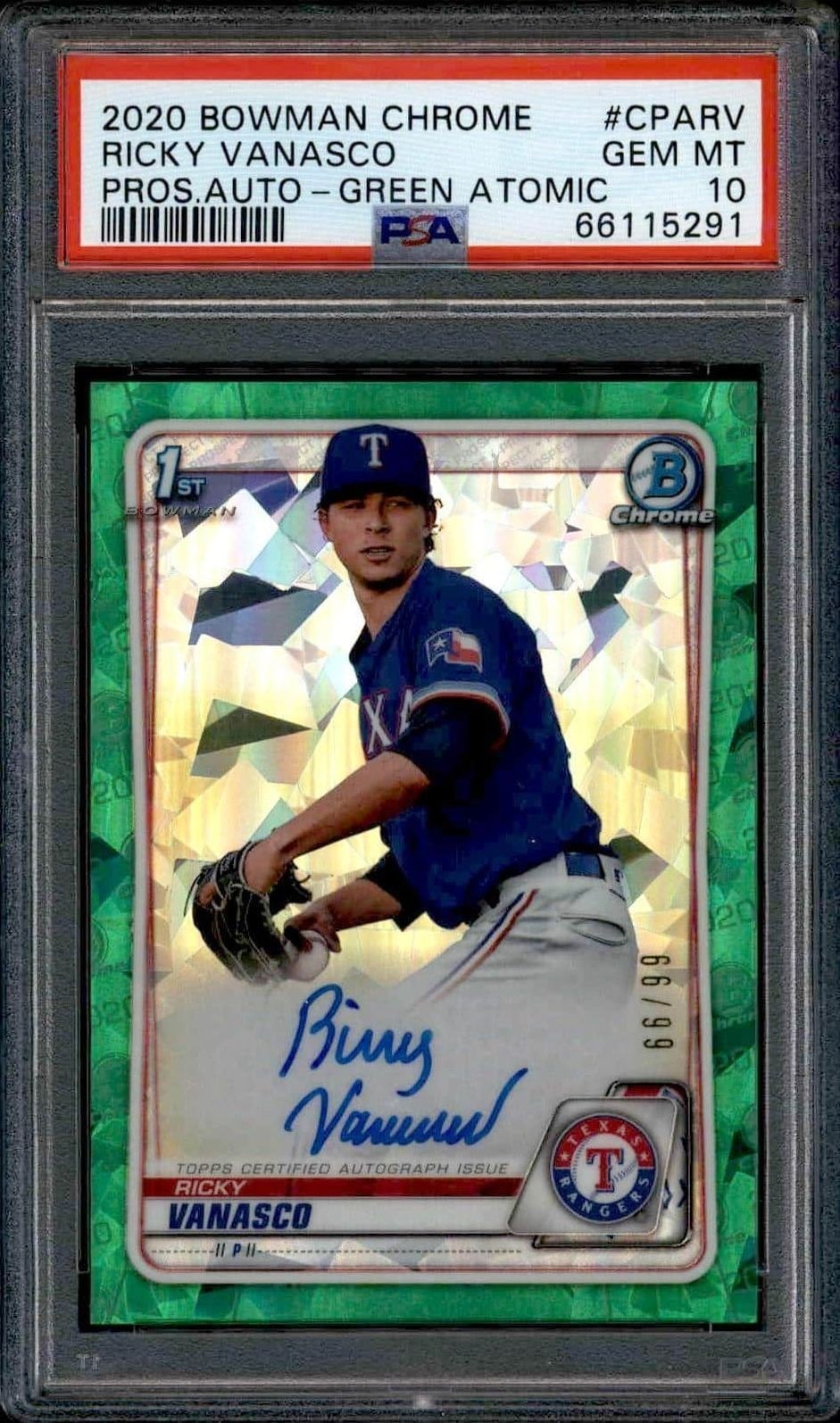 Ricky Vanasco 2020 Bowman Chrome #CPA-RV Baseball Trading Card - Front 2020 Bowman Chrome Ricky Vanasco #CPA-RV baseball trading card front