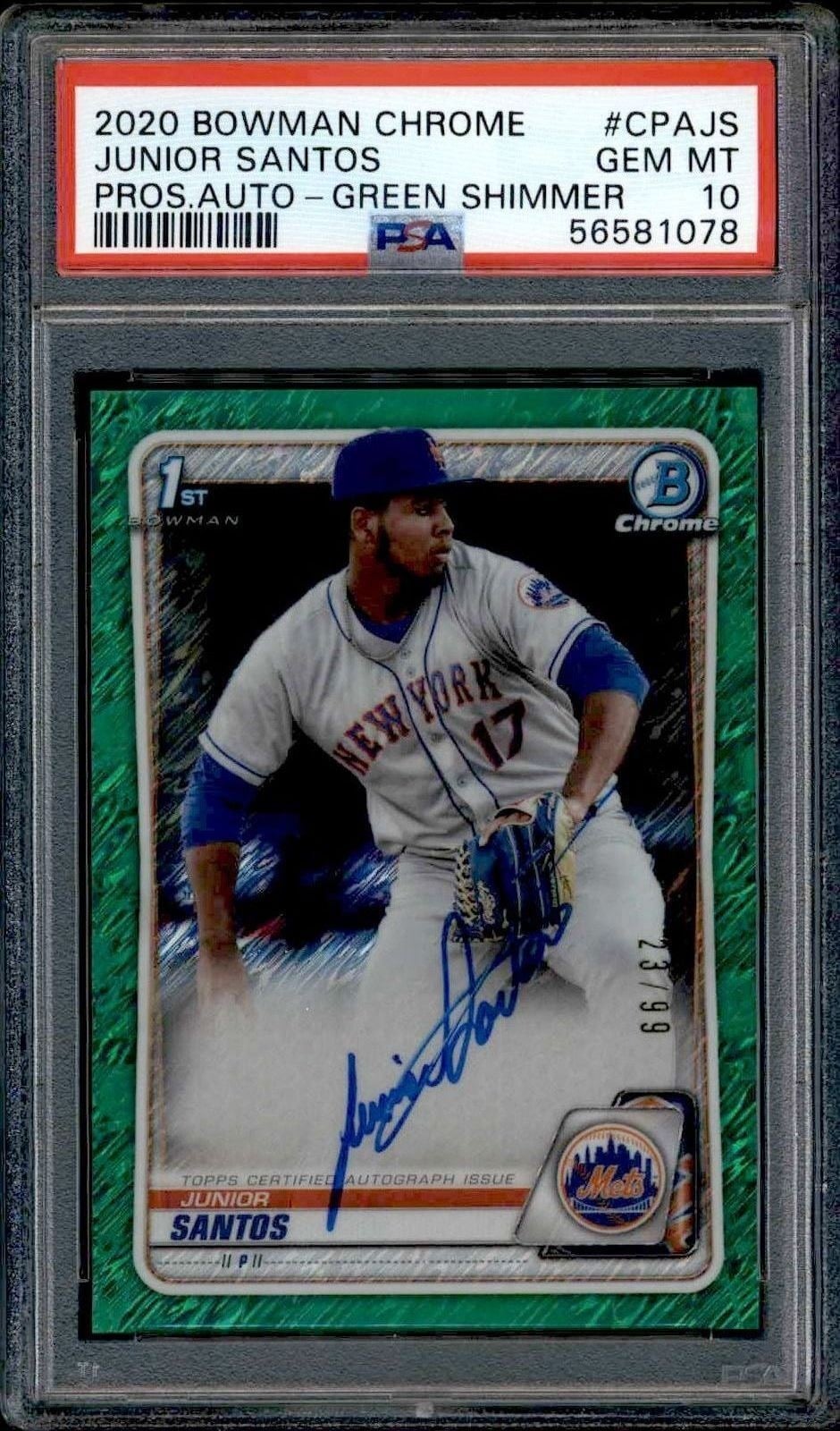 Junior Santos 2020 Bowman Chrome #CPA-JS Baseball Trading Card - Front 2020 Bowman Chrome Junior Santos #CPA-JS baseball trading card front