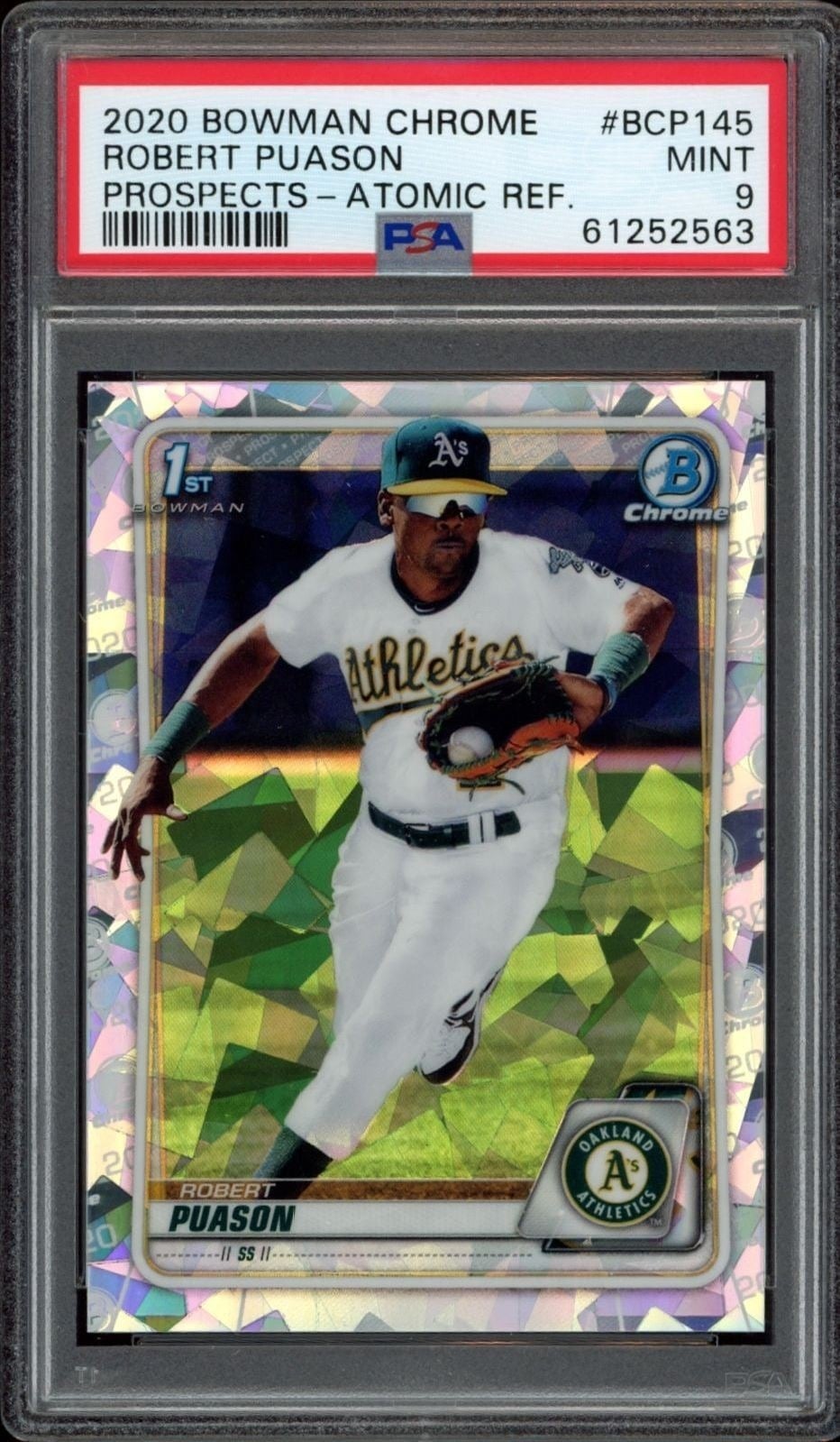 Robert Puason 2020 Bowman Chrome #BCP-145 Baseball Trading Card - Front 2020 Bowman Chrome Robert Puason #BCP-145 baseball trading card front