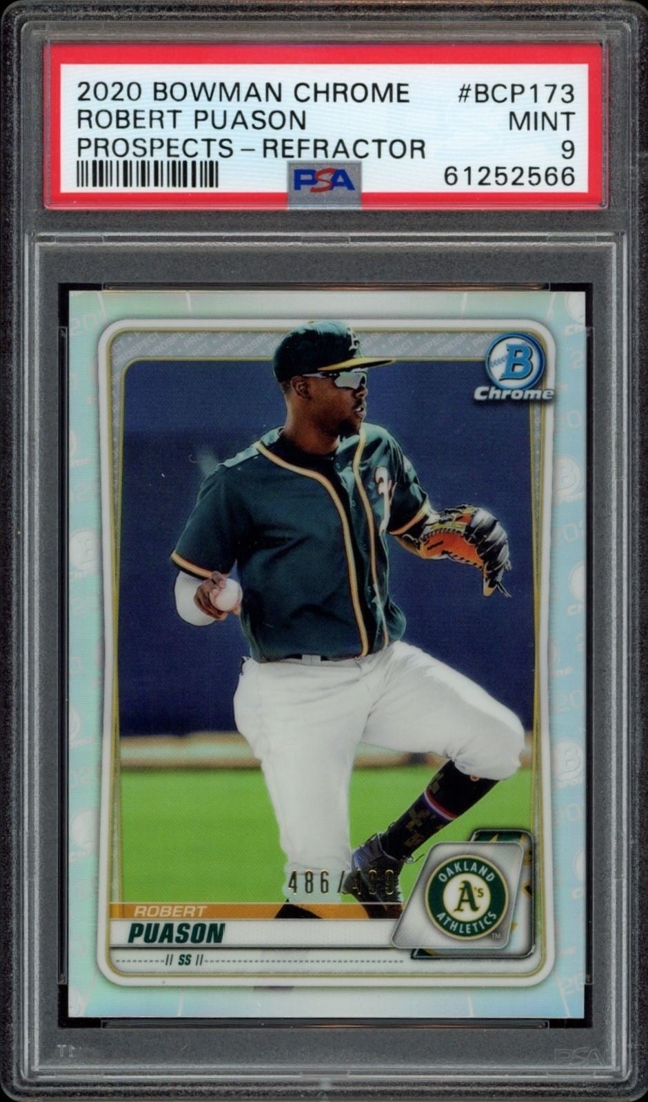 Robert Puason 2020 Bowman Chrome #BCP-173 Baseball Trading Card - Front 2020 Bowman Chrome Robert Puason #BCP-173 baseball trading card front