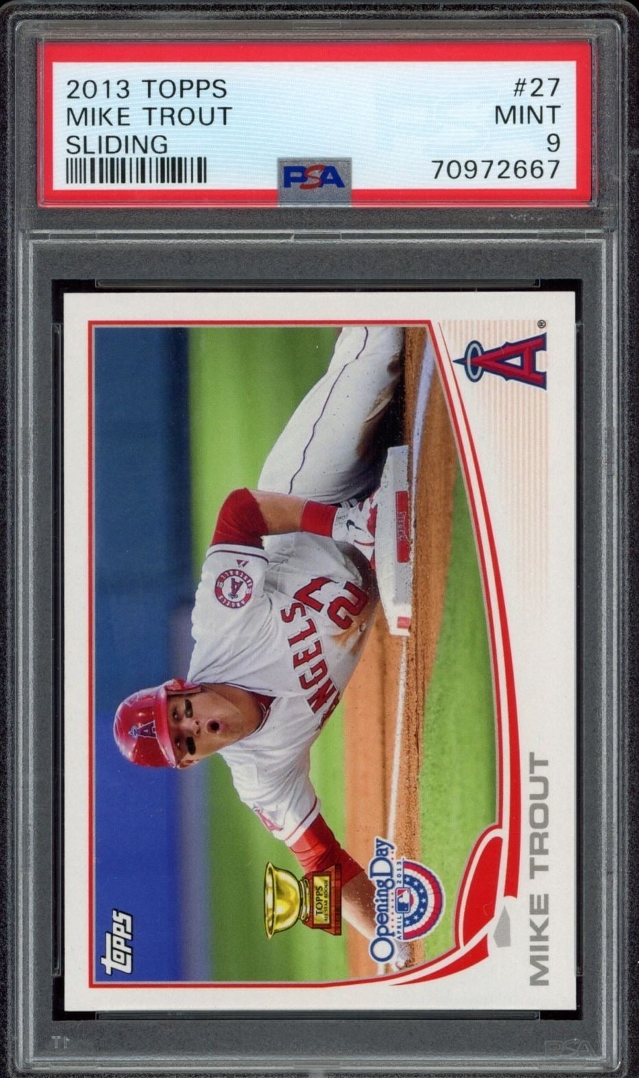 Mike Trout 2013 Topps #27 Baseball Trading Card - Front 2013 Topps Mike Trout #27 baseball trading card front