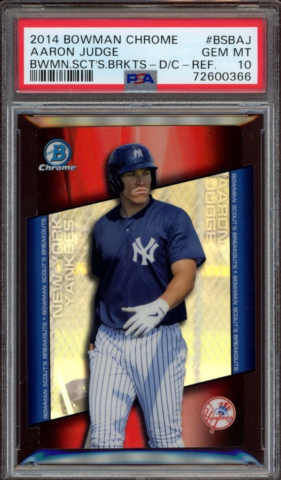 Aaron Judge 2014 Bowman Draft #BSB-AJ Baseball Trading Card - Front 2014 Bowman Draft Aaron Judge #BSB-AJ baseball trading card front