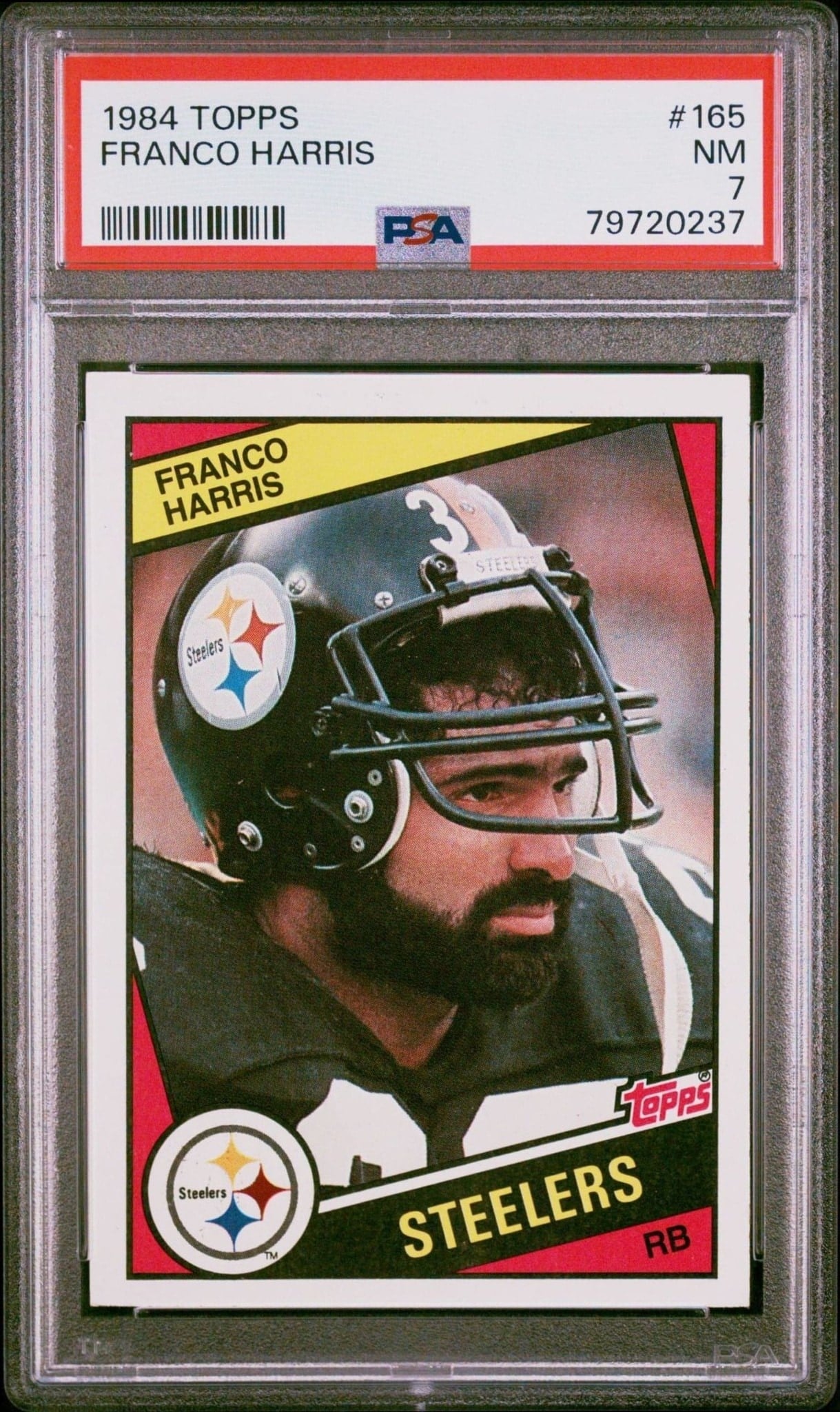 Franco Harris 1984 Topps #165 Football Trading Card - Front 1984 Topps Franco Harris #165 football trading card front