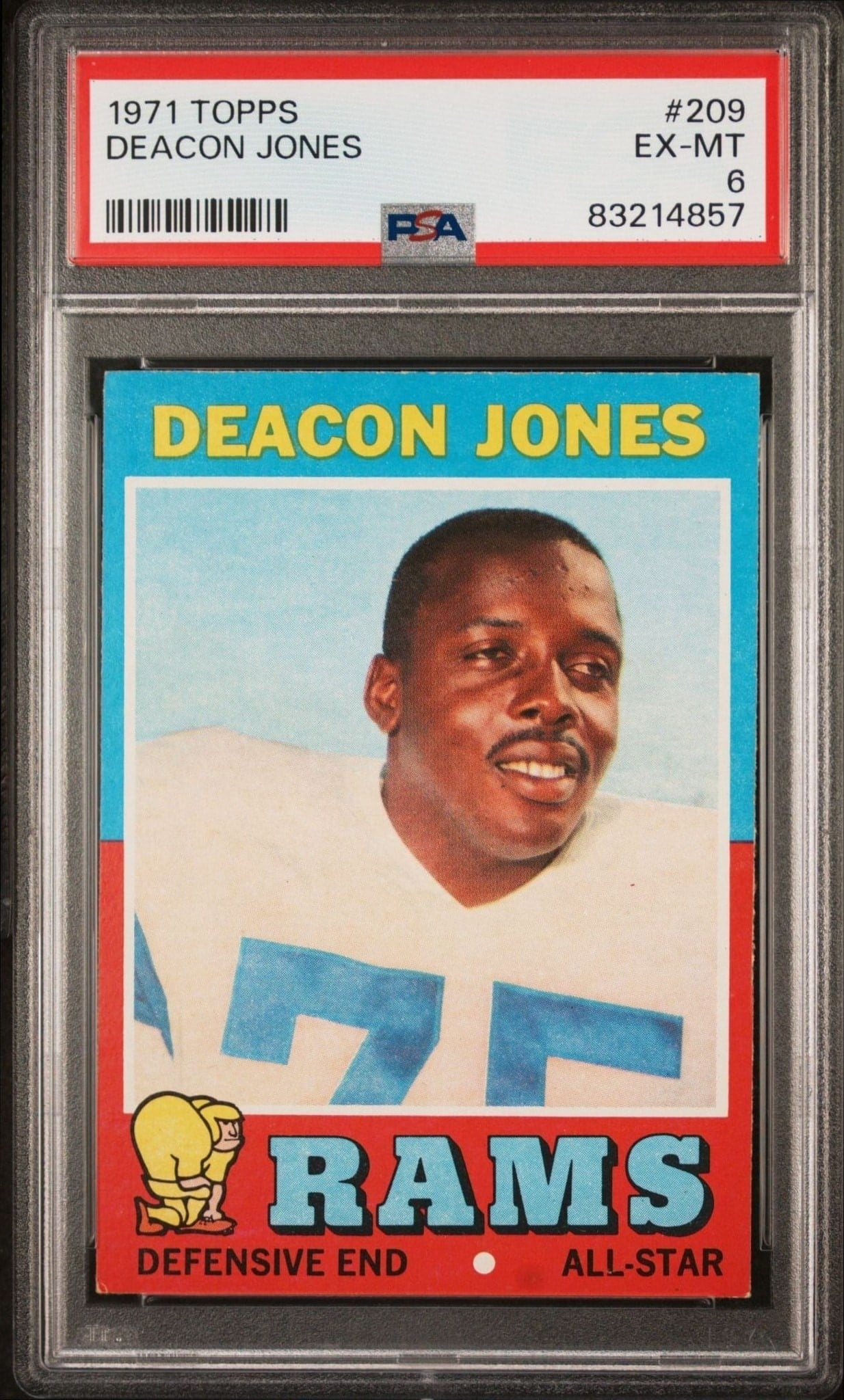 Deacon Jones 1971 Topps #209 Football Trading Card - Front 1971 Topps Deacon Jones #209 football trading card front