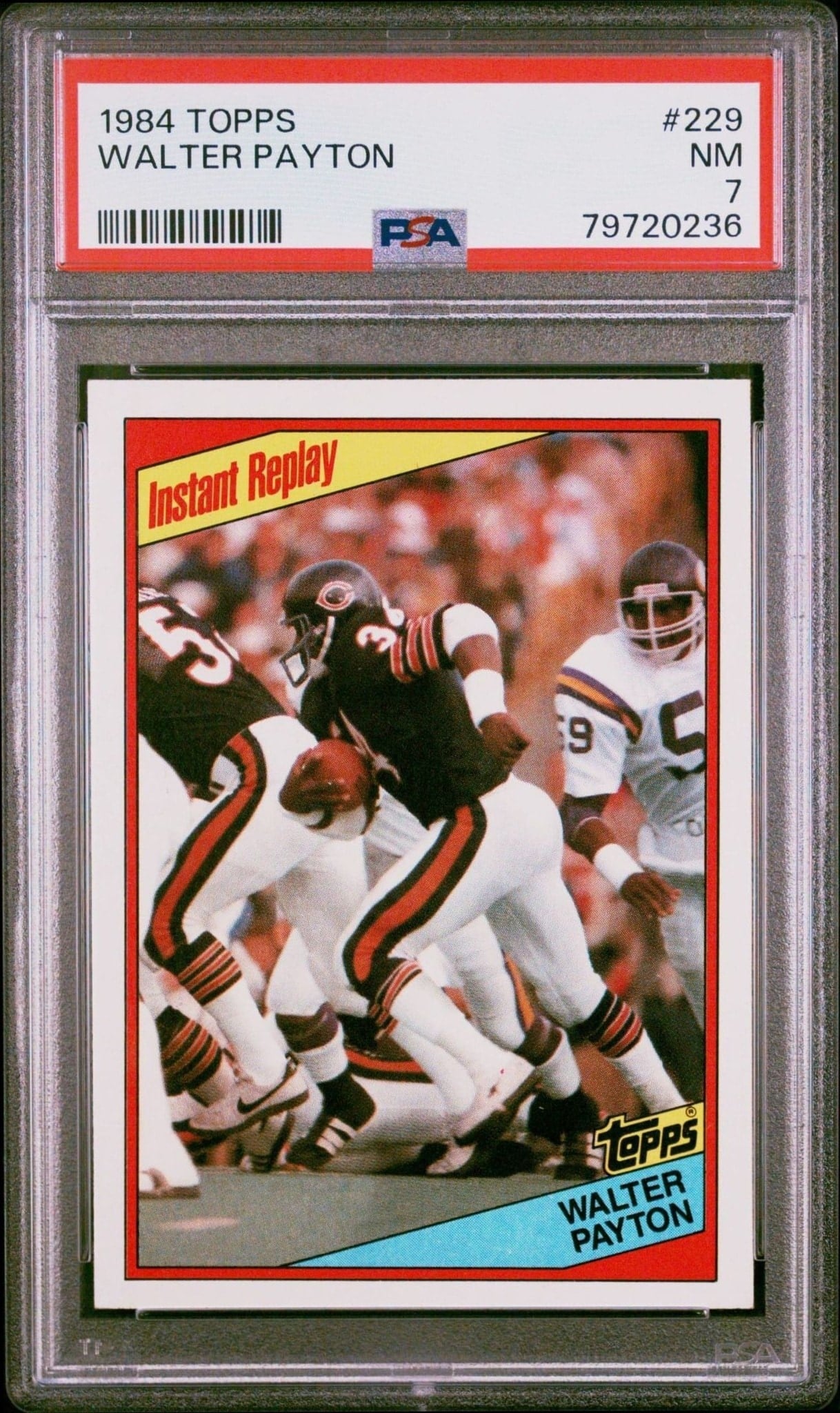 Walter Payton 1984 Topps #229 Football Trading Card - Front 1984 Topps Walter Payton #229 football trading card front