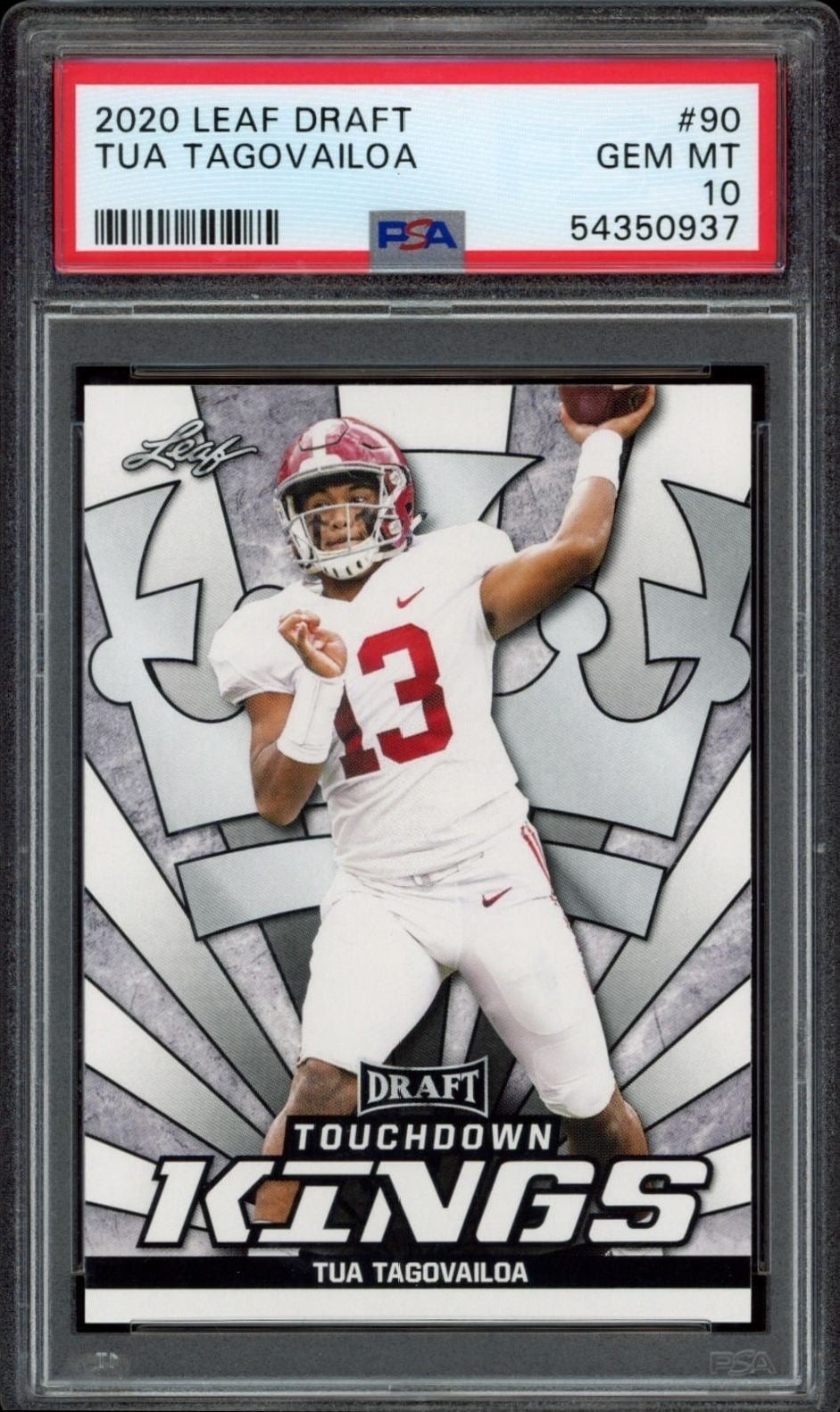 Tua Tagovailoa 2020 Leaf Draft #90 Football Trading Card - Front 2020 Leaf Draft Tua Tagovailoa #90 football trading card front