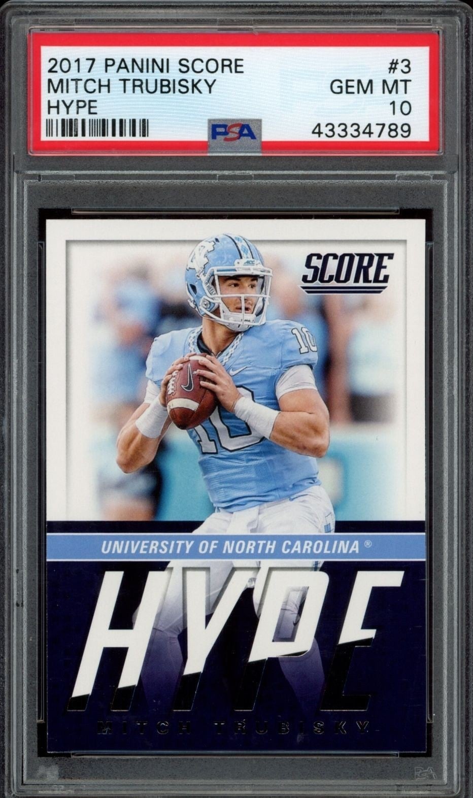 Mitchell Trubisky 2017 Panini Score #3 Football Trading Card - Front 2017 Panini Score Mitchell Trubisky #3 football trading card front