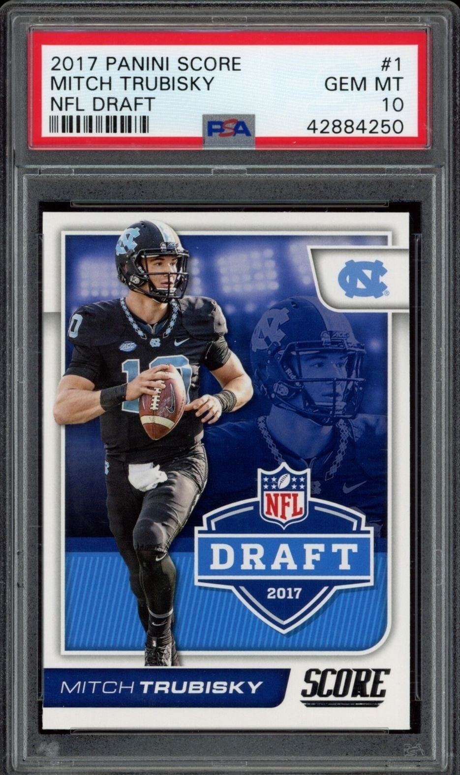 Mitchell Trubisky 2017 Panini Score #1 Football Trading Card - Front 2017 Panini Score Mitchell Trubisky #1 football trading card front