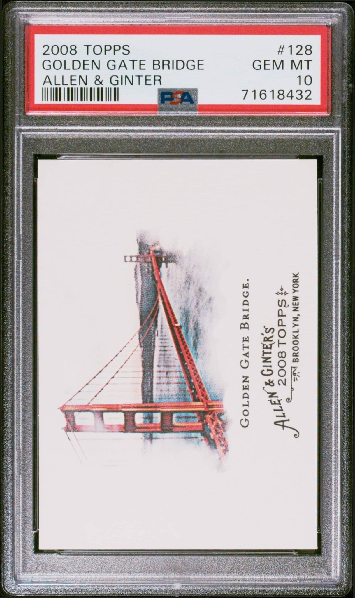 Golden Gate Bridge 2008 Topps Allen & Ginter #128 Baseball Trading Card - Front 2008 Topps Allen & Ginter Golden Gate Bridge #128 baseball trading card front