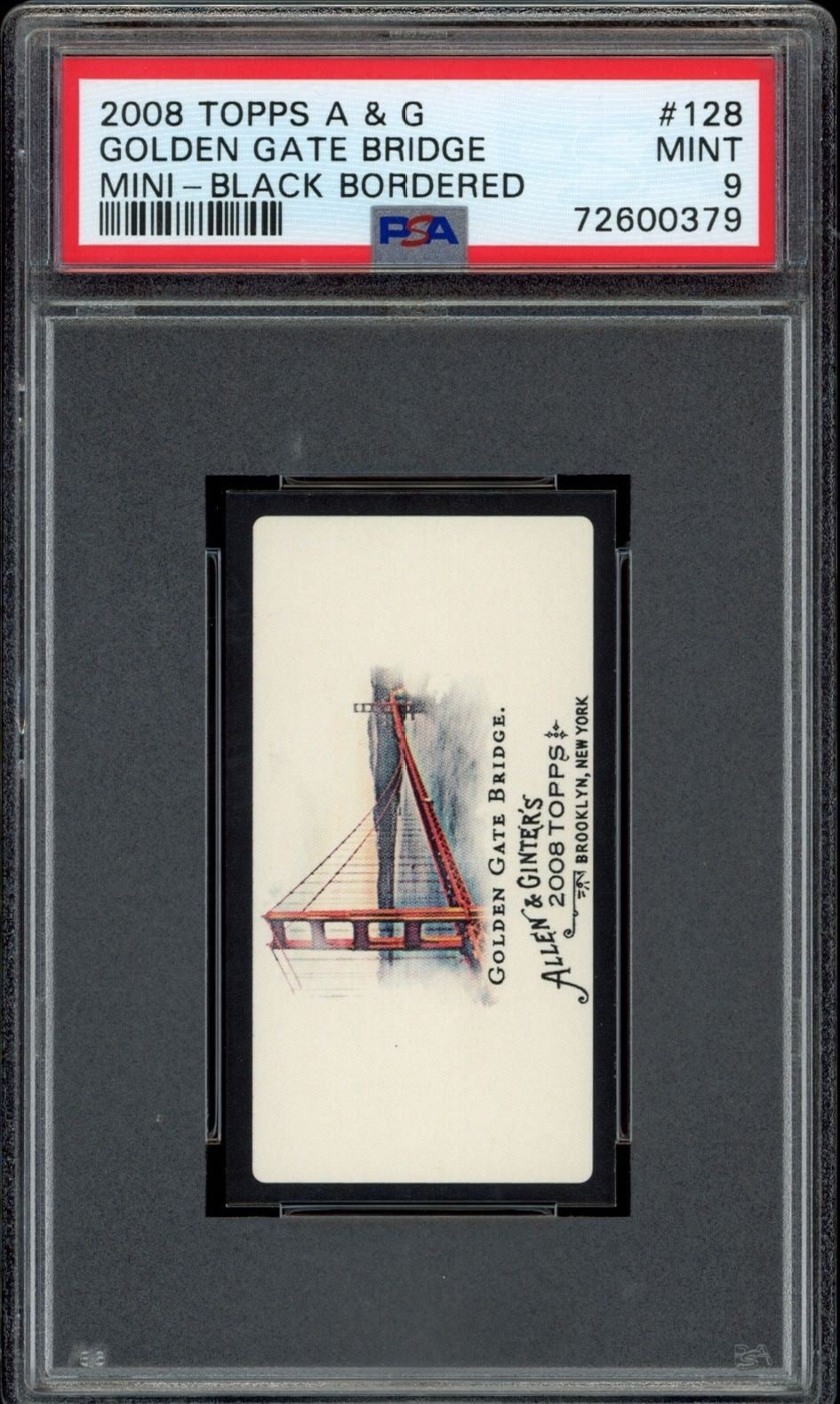 Golden Gate Bridge 2008 Topps Allen & Ginter #128 Baseball Trading Card - Front 2008 Topps Allen & Ginter Golden Gate Bridge #128 baseball trading card front