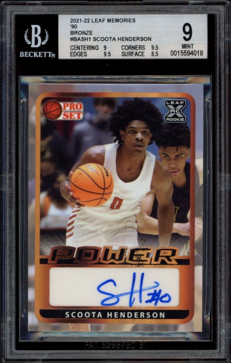 Scoot Henderson 2021-22 Leaf Memories #BA-SH1 Basketball Trading Card - Front 2021-22 Leaf Memories Scoot Henderson #BA-SH1 basketball trading card front