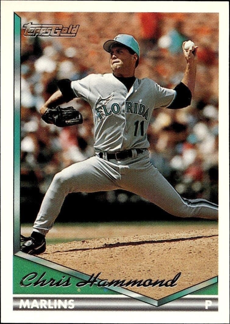 Chris Hammond 1994 Topps #189 Baseball Trading Card - Front 1994 Topps Chris Hammond #189 baseball trading card front