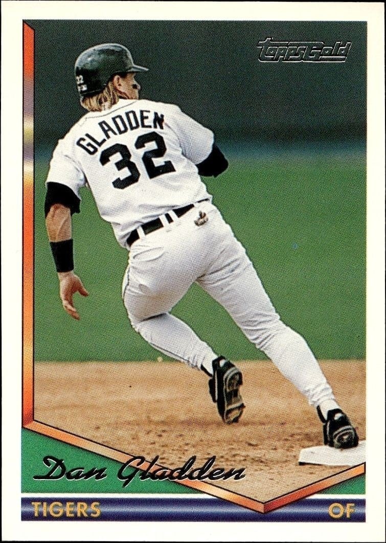 Dan Gladden 1994 Topps #342 Baseball Trading Card - Front 1994 Topps Dan Gladden #342 baseball trading card front