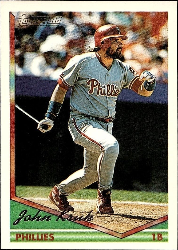 John Kruk 1994 Topps #401 Baseball Trading Card - Front 1994 Topps John Kruk #401 baseball trading card front