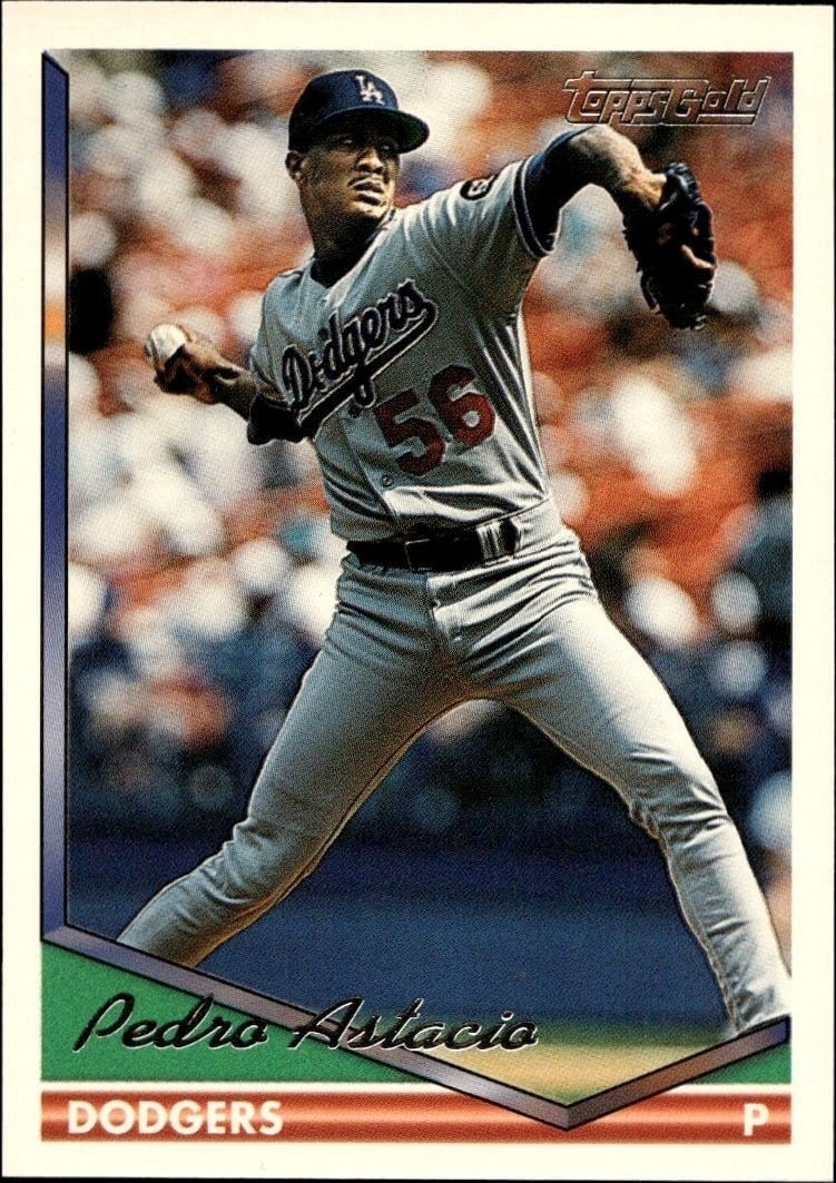 Pedro Astacio 1994 Topps #431 Baseball Trading Card - Front 1994 Topps Pedro Astacio #431 baseball trading card front