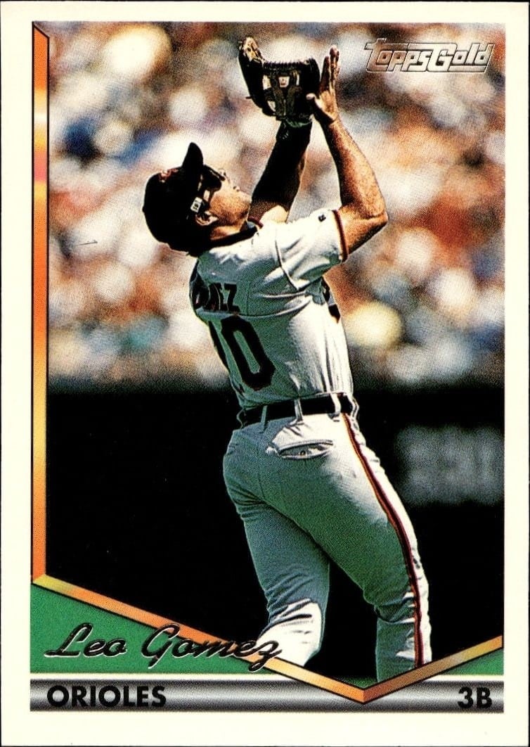 Leo Gomez 1994 Topps #506 Baseball Trading Card - Front 1994 Topps Leo Gomez #506 baseball trading card front