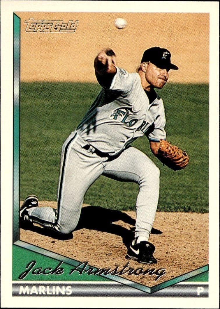 Jack Armstrong 1994 Topps #551 Baseball Trading Card - Front 1994 Topps Jack Armstrong #551 baseball trading card front