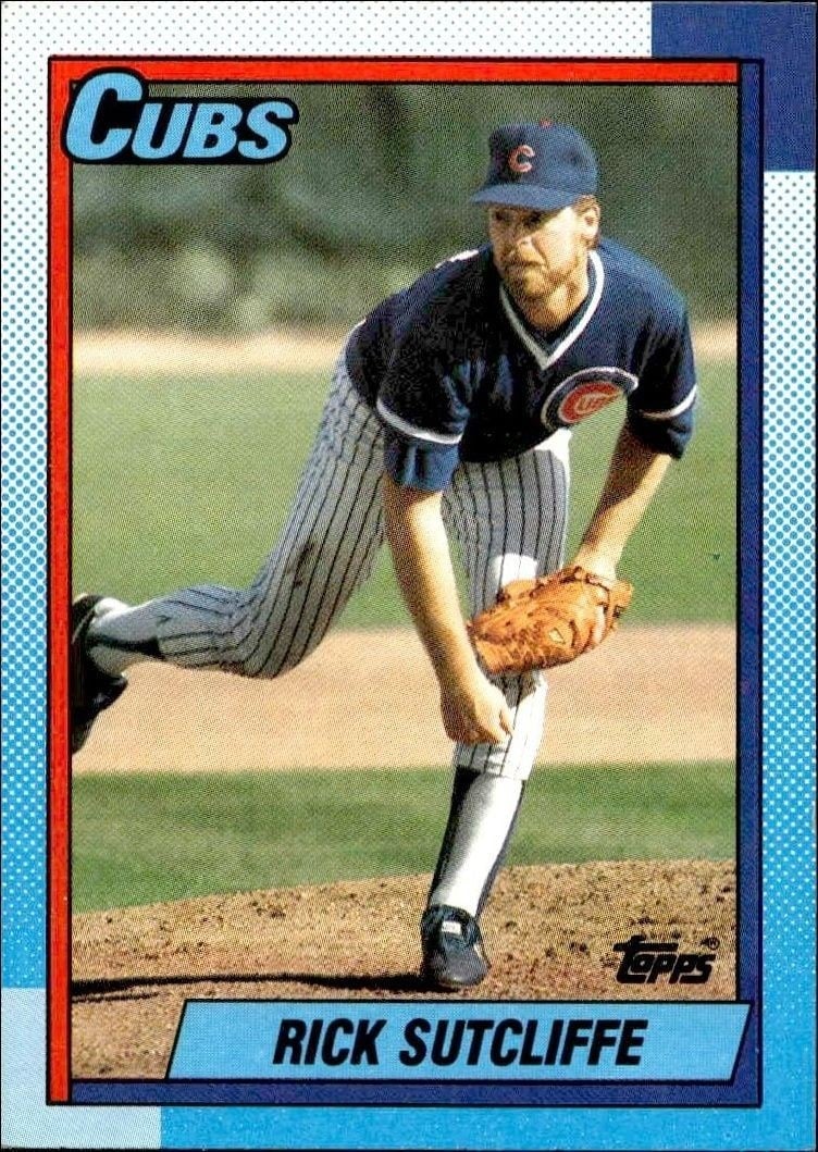 Rick Sutcliffe 1990 Topps #640 Baseball Trading Card - Front 1990 Topps Rick Sutcliffe #640 baseball trading card front
