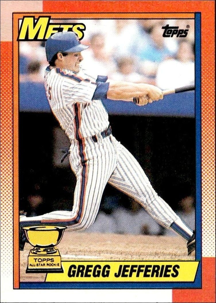 Gregg Jefferies 1990 Topps #457 Baseball Trading Card - Front 1990 Topps Gregg Jefferies #457 baseball trading card front