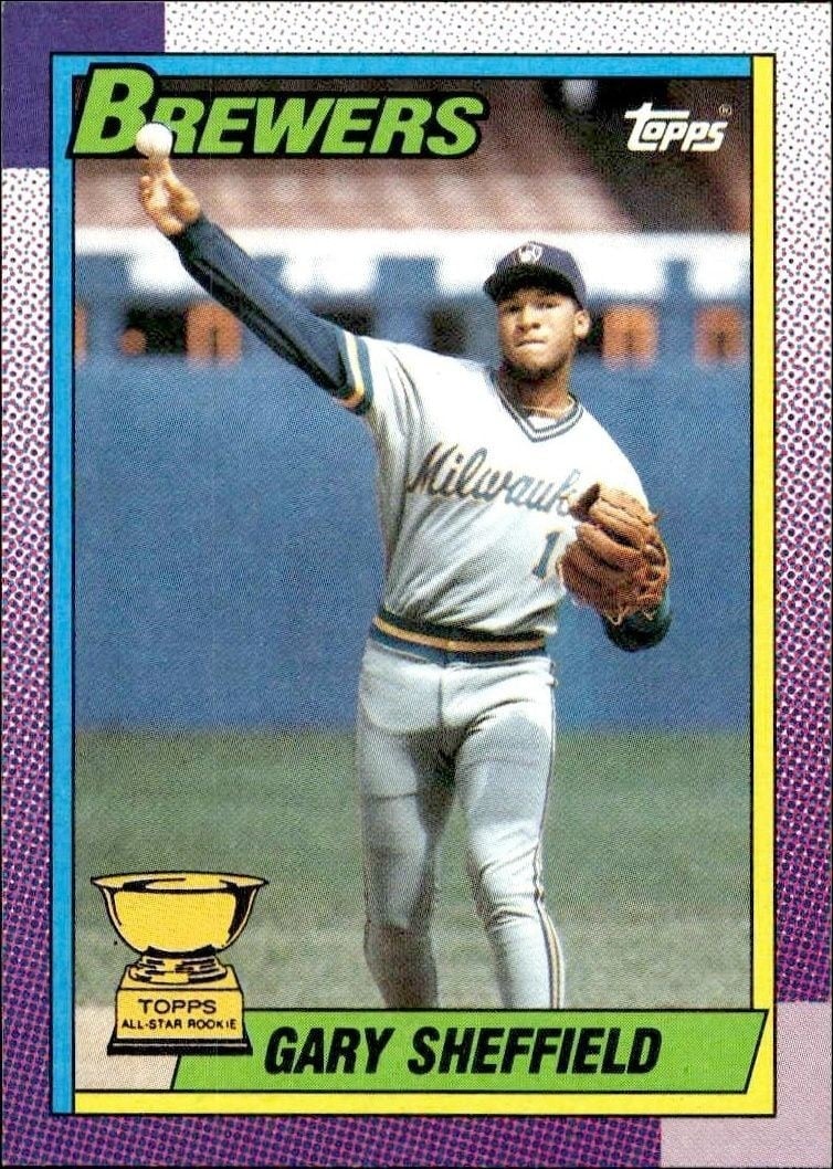 Gary Sheffield 1990 Topps #718 Baseball Trading Card - Front 1990 Topps Gary Sheffield #718 baseball trading card front