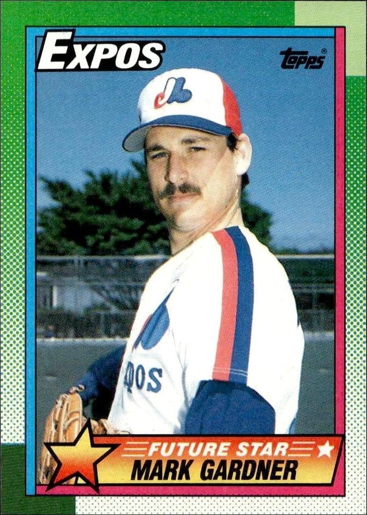 Mark Gardner 1990 Topps #284 Baseball Trading Card - Front 1990 Topps Mark Gardner #284 baseball trading card front