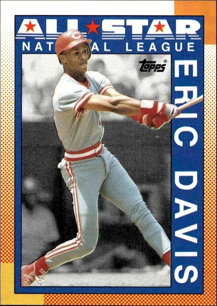 Eric Davis 1990 Topps #402 Baseball Trading Card - Front 1990 Topps Eric Davis #402 baseball trading card front