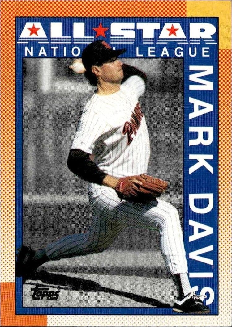 Mark Davis 1990 Topps #407 Baseball Trading Card - Front 1990 Topps Mark Davis #407 baseball trading card front
