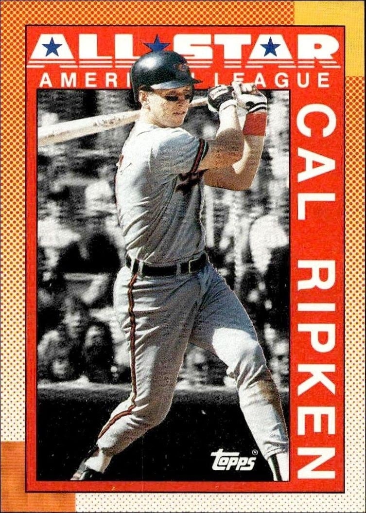Cal Ripken 1990 Topps #388 Baseball Trading Card - Front 1990 Topps Cal Ripken #388 baseball trading card front