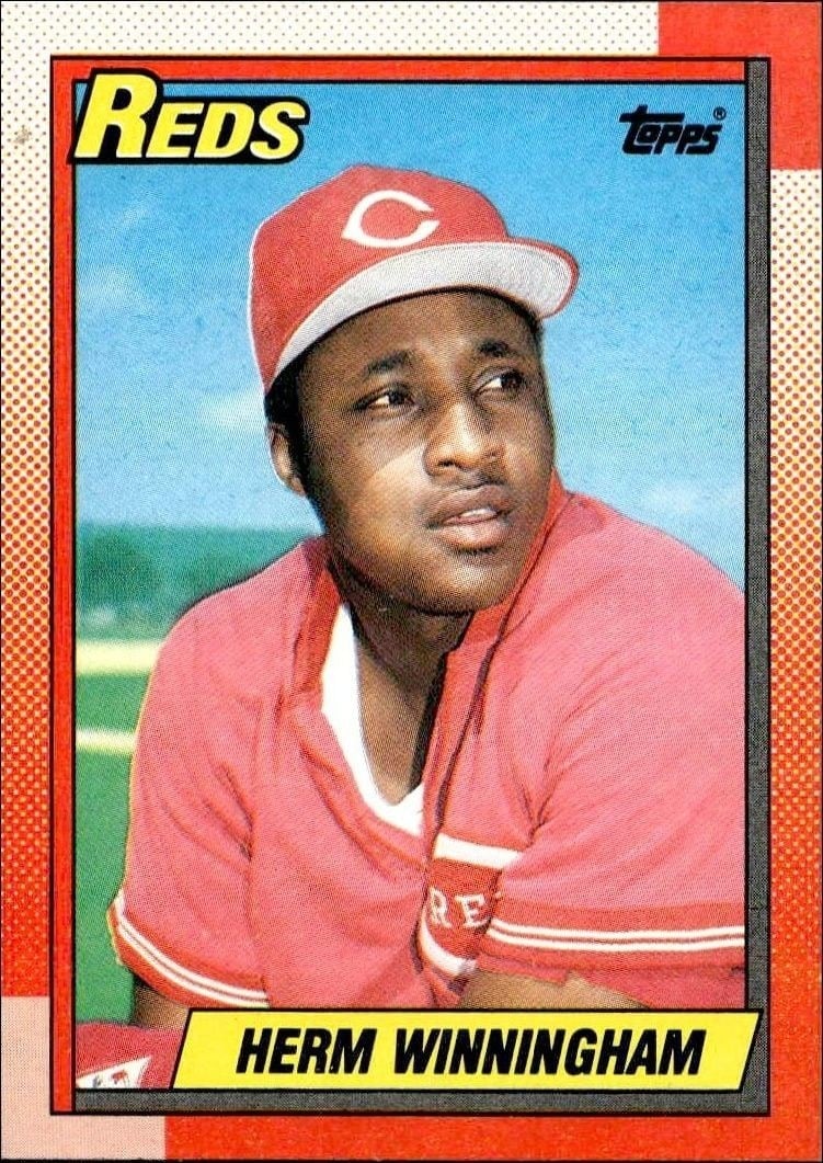 Herm Winningham 1990 Topps #94 Baseball Trading Card - Front 1990 Topps Herm Winningham #94 baseball trading card front