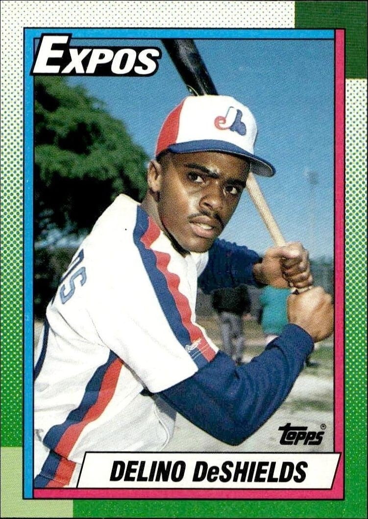 Delino DeShields 1990 Topps #224 Baseball Trading Card - Front 1990 Topps Delino DeShields #224 baseball trading card front