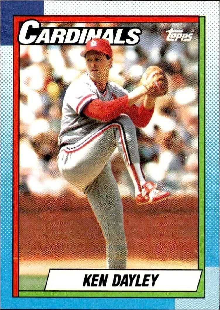 Ken Dayley 1990 Topps #561 Baseball Trading Card - Front 1990 Topps Ken Dayley #561 baseball trading card front