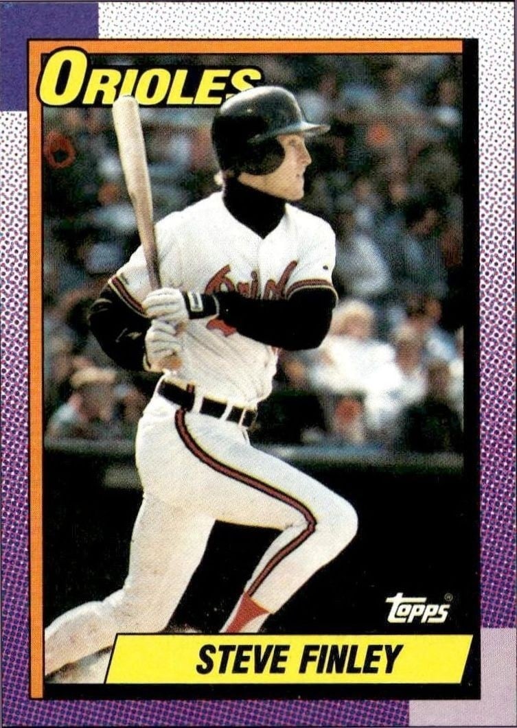 Steve Finley 1990 Topps #349 Baseball Trading Card - Front 1990 Topps Steve Finley #349 baseball trading card front