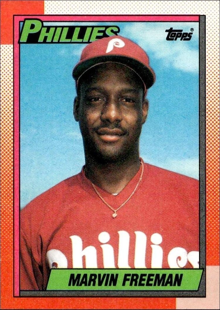 Marvin Freeman 1990 Topps #103 Baseball Trading Card - Front 1990 Topps Marvin Freeman #103 baseball trading card front