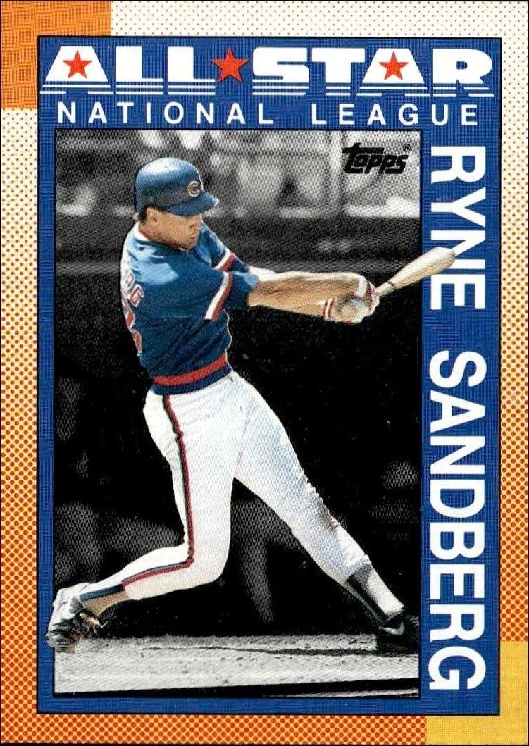 Ryne Sandberg 1990 Topps #398 Baseball Trading Card - Front 1990 Topps Ryne Sandberg #398 baseball trading card front